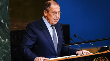 Sergey Lavrov, Foreign Minister of Russian Federation during 77th General Assembly session, New York, United States - 24 Sep 2022