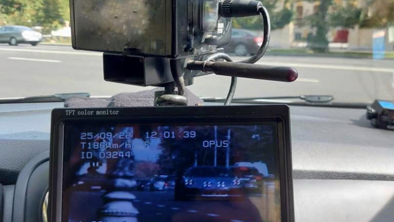 Un şofer a fost prins de radar în Bucureşti cu 186 km/h.