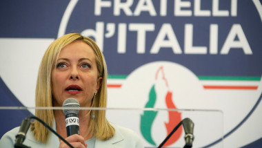 Giorgia Meloni, lidera partidului de extremă dreaptă Fratelli d'Italia.