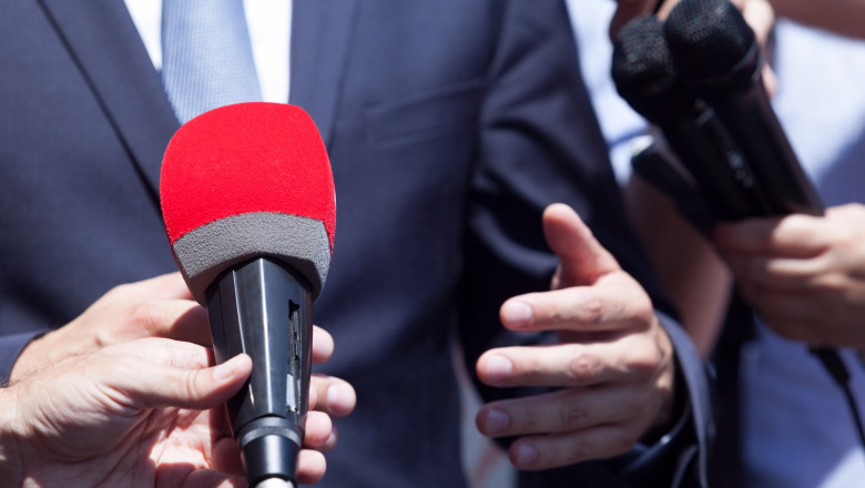 TV or media interview with politician or business person