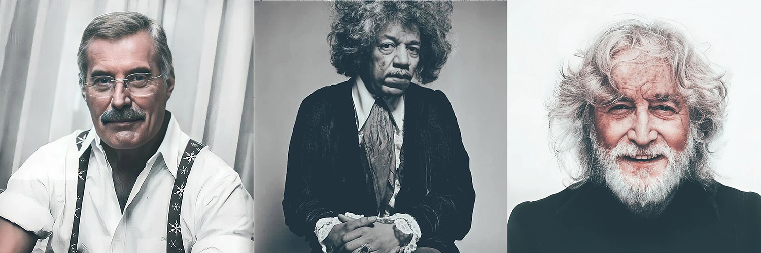 Cum ar fi arătat astăzi Freddie Mercury, Jimi Hendrix sau John Lennon. Un proiect foto creat cu ajutorul tehnologiei AI