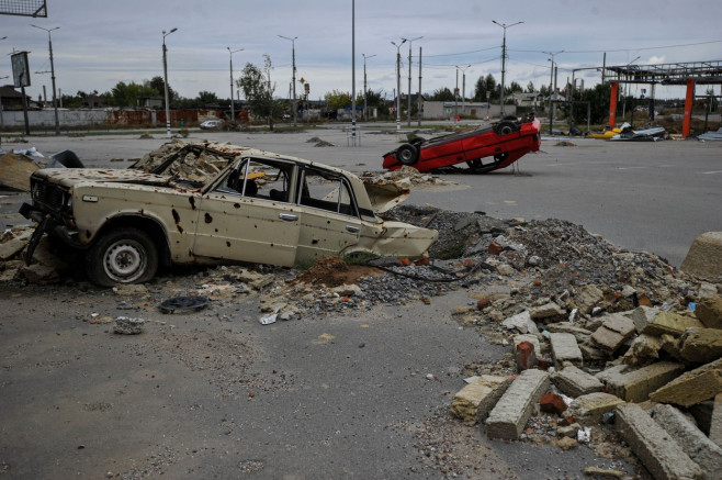Destruction after Russian shelling in Kharkiv, Ukraine - 20 Sept 2022