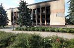 Oleksandr Tkachenko inspects state of cultural institutions in de-occupied territories of Kharkiv region, Ukraine - 20 Sep 2022