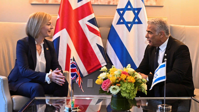 Prime Minister Liz Truss holds a bilateral with Israeli Prime Minister Yair Lapid at the UN building in New York