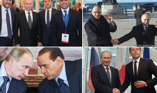 Rusia intervine în alegerile din Italia. Poze cu liderii politici alături de Putin, postate de ambasada rusă la Roma
