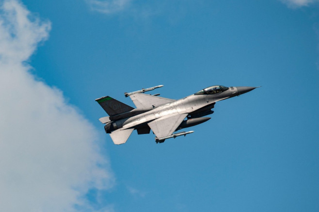 A U.S. Air Force F-16 Fighting Falcons assigned to the Ohio National Guards 180th Fighter Wing, takes off for a training mission, Aug. 16, 2022, in Swanton, Ohio. Flying the Lockheed Martin F-16CM Fighting Falcon, a multi-role fighter aircraft with Pratt