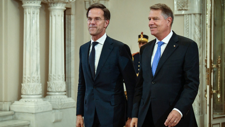 Premierul Olandei, Mark Rutte, și președintele României, Klaus Iohannis.