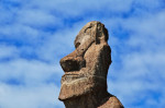 Rapa Nui. The statue Moai in Ahu Huri a Urenga on Easter Island, Chile