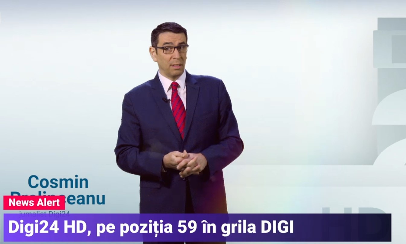 Digi24 HD, pe poziția 59 în grila DIGI