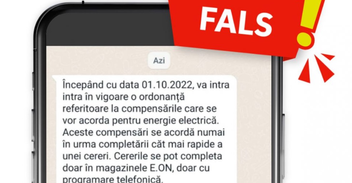 Mesaje false în numele E.ON Energie. Compania: „Nu daţi curs acestor invitaţii!”