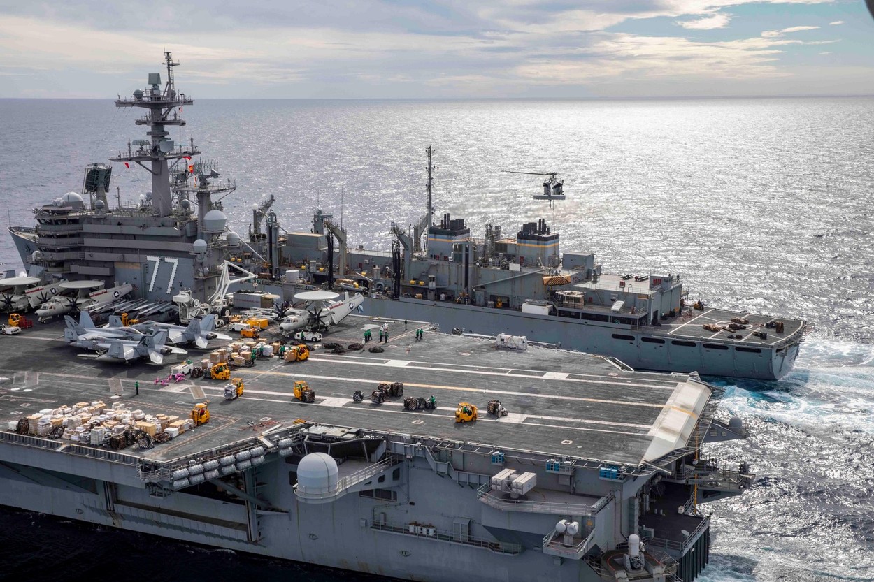 VIDEO Imagini Digi24 de pe portavionul cu propulsie nucleară George W Bush, trimis de SUA în Orientul Mijlociu