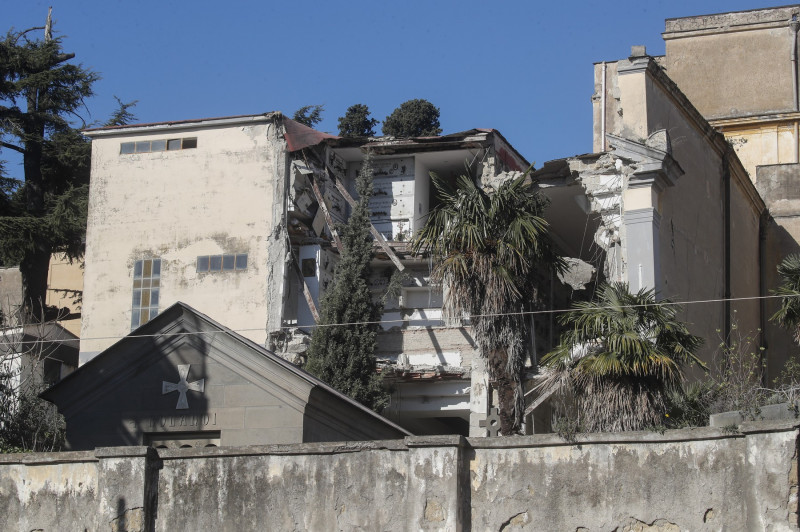 Collapse inside Naples cemetery, Italy - 05 Jan 2022