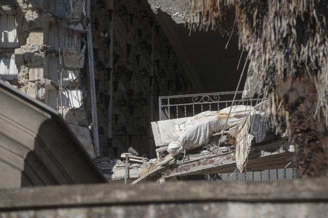 Collapse inside Naples cemetery, Italy - 05 Jan 2022