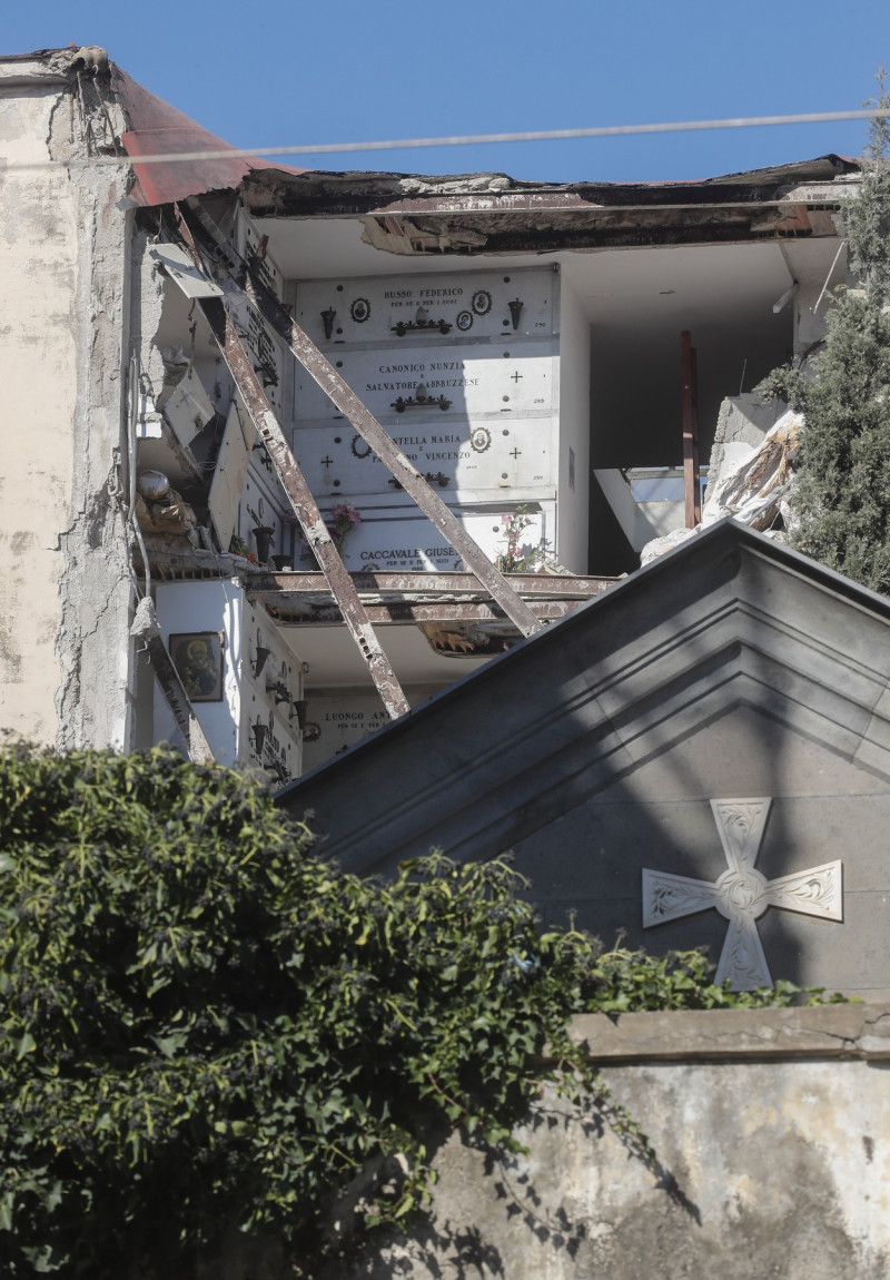 Collapse inside Naples cemetery, Italy - 05 Jan 2022