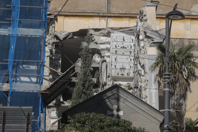 Collapse inside Naples cemetery, Italy - 05 Jan 2022