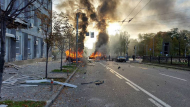 Atacuri cu rachete în Kiev. Sursa foto:Insider / Twitter