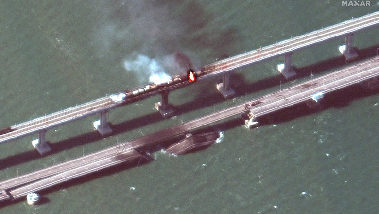 podul kerci, vazut din satelit
