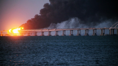 Consequences of the explosion on the Crimean bridge in the Kerch Strait.