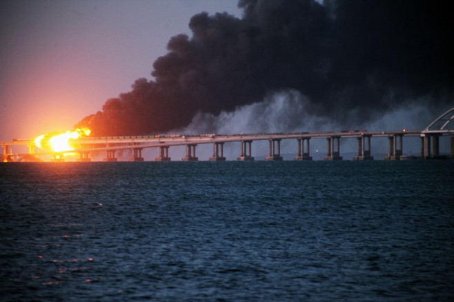 Consequences of the explosion on the Crimean bridge in the Kerch Strait.