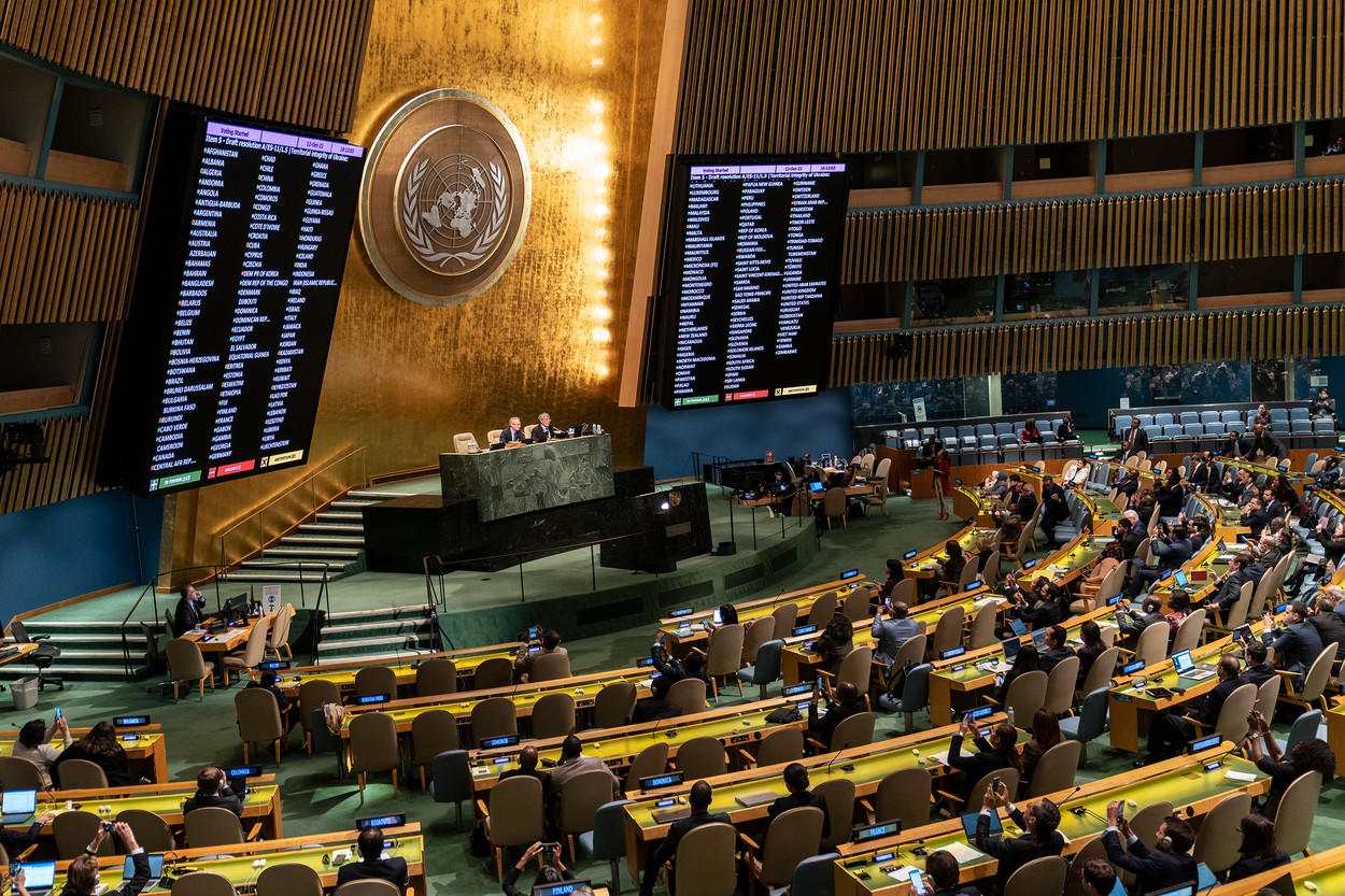 ONU condamnă "anexările ilegale" de teritorii ucrainene la Rusia. 143 de țări cer Moscovei să anuleze imediat și necondiționat decizia