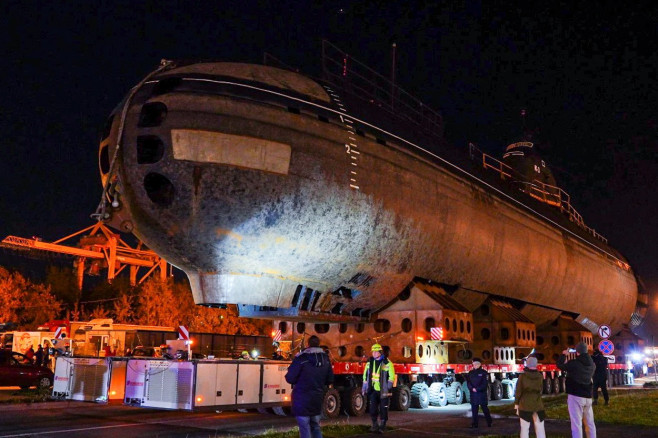 Russia: K-3 Leninsky Komsomol nuclear submarine transported to Naval Glory Museum in Kronshtadt