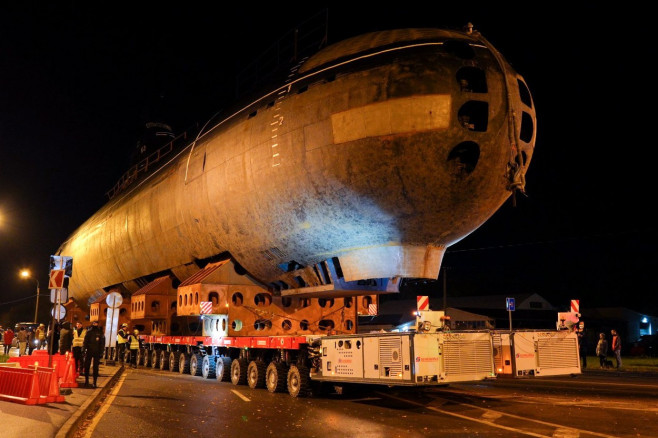 Russia: K-3 Leninsky Komsomol nuclear submarine transported to Naval Glory Museum in Kronshtadt