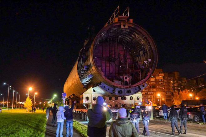 Russia: K-3 Leninsky Komsomol nuclear submarine transported to Naval Glory Museum in Kronshtadt