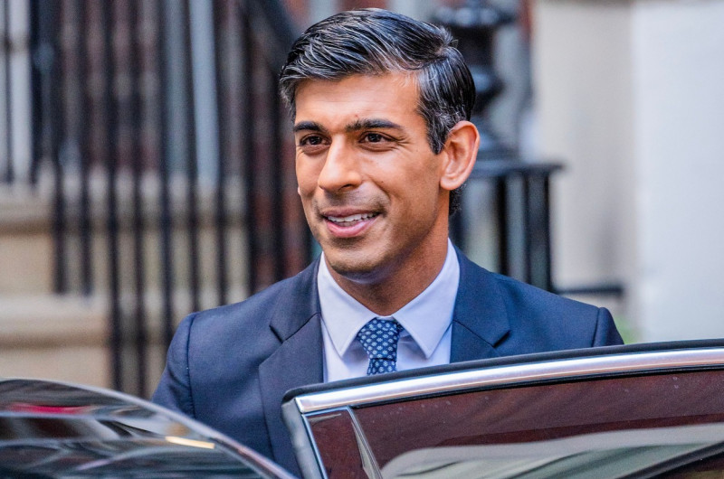 Rishi Sunak leaves Conservative Party HQ to cries of General Election now from some of the crowd. -Rishi Sunak wins the election to become next Tory Leader., Westminster, London, UK - 24 Oct 2022