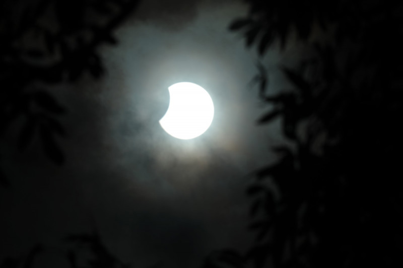 Partial solar eclipse, London, UK - 25 Oct 2022