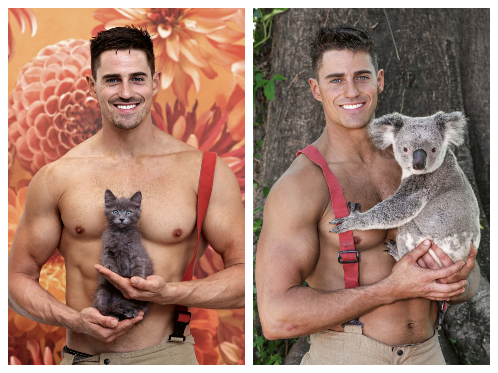 Pompierii australieni au pozat fără cămașă, cu pisicuțe și căței în brațe, pentru calendarul din 2023