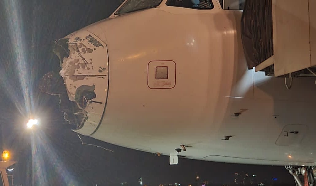 Momente de groază filmate de pasagerii unui avion care a traversat o furtună puternică. O mamă și-a luat adio de la fiica ei
