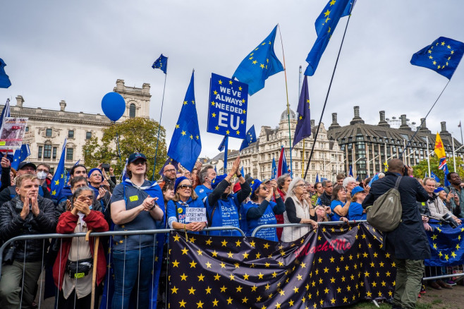 National rejoin EU march, Westminster, London, United Kingdom - 22 Oct 2022