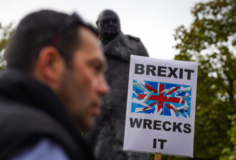 ''Rejoining EU'' Protest In London, United Kingdom - 22 Oct 2022