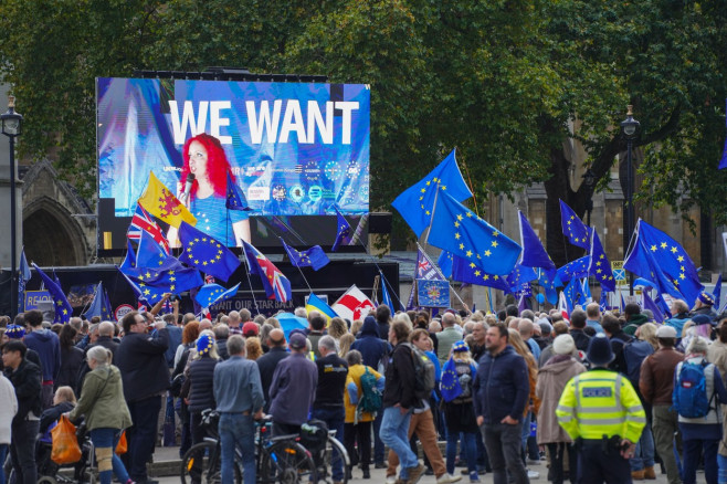 ''Rejoining EU'' Protest In London, United Kingdom - 22 Oct 2022