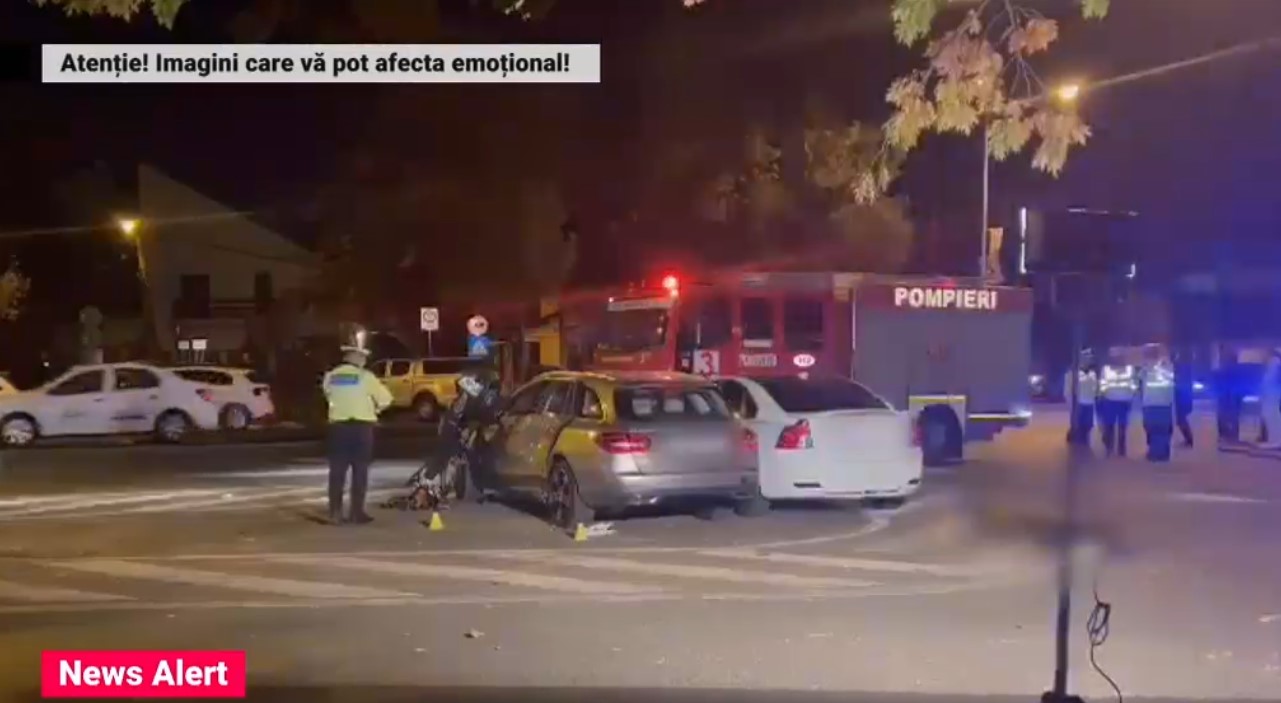 Accident grav în București. Un bărbat de 33 de ani a murit după ce a intrat cu motocicleta într-o mașină parcată