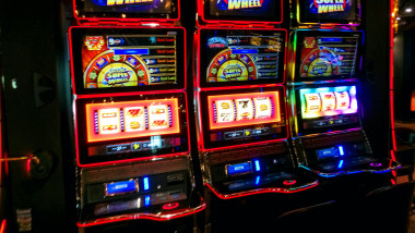 Casino interior, gaming slot machines
