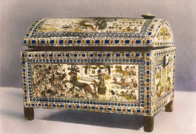 Painted wooden chest from Tutankhamun's tomb