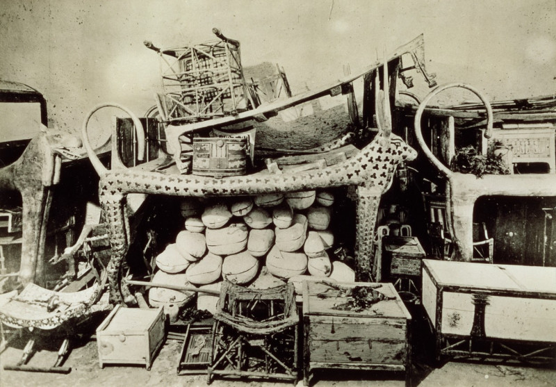 "Antechamber of the Tomb of Tutankhamun, Valley of the Kings, Egypt, November 1922. View of the antechamber looking west. The discovery of Tutankhamun's tomb in 1922 by British archaeologist Howard Carter (1874-1939) was one of the most astounding discove