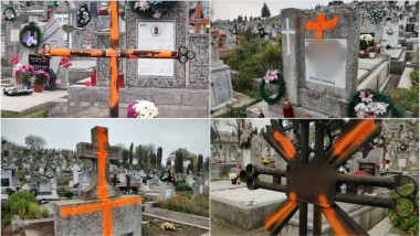 Cruci vopsite in Cimitirul Corona Alba Iulia