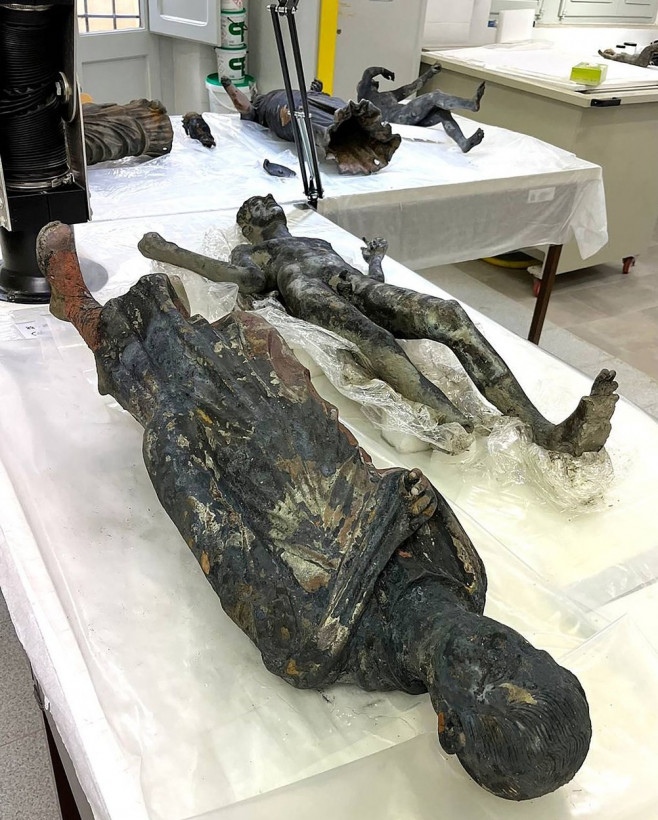 24 Ancient Bronze Statues Found Underwater - Italy, San Casciano dei Bagni - 08 Nov 2022