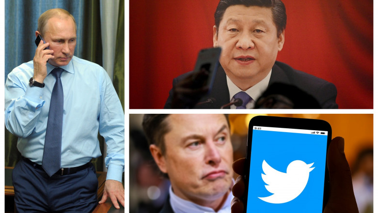 Vladimir Putin, Xi Jinping și Elong Musk - Twitter