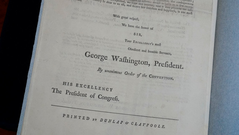 Constituție SUA veche semnată de George Washington