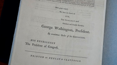 Constituție SUA veche semnată de George Washington