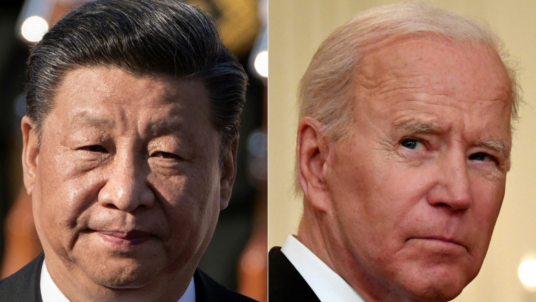 colaj fotografii cu Xi Jinping și Joe Biden