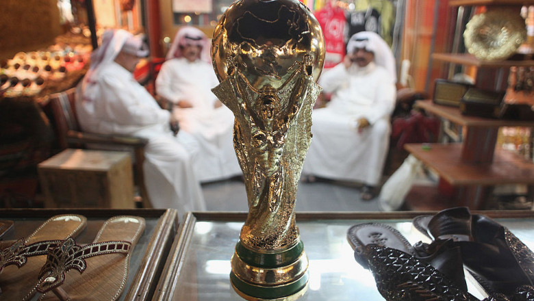 Trofeul Cupei Mondiale 2022 din Qatar. Foto: GettyImages