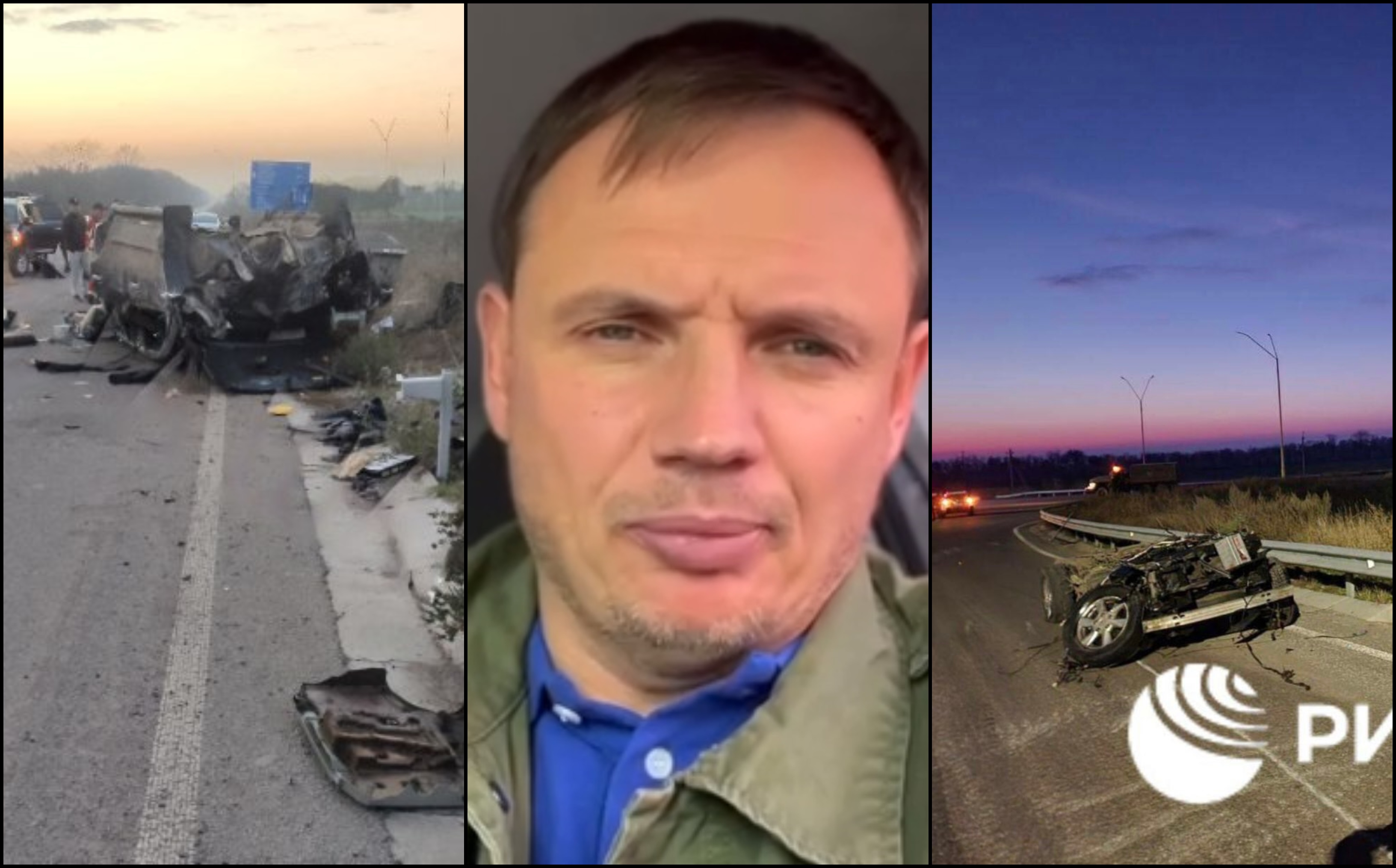 Ce a mai rămas din mașina în care a murit liderul prorus din Herson. Caroseria a sărit de pe șasiu în urma presupusului accident