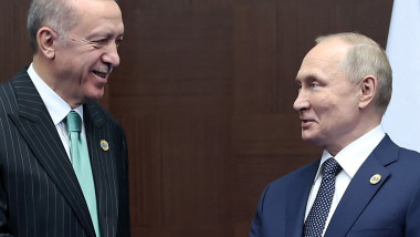 Recep Erdogan și Vladimir Putin.