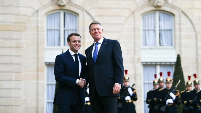 Iohannis se întâlnește cu Macron la Palatul Elysee pentru a discuta despre aderarea României la spaţiul Schengen