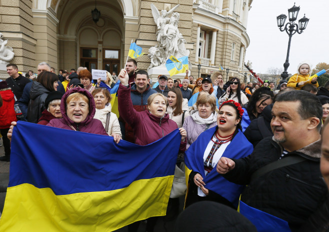 Kherson Residents Celebrate The Liberation Of Their Native Town In Odesa City, Amid Russia's Invasion Of Ukraine - 12 Nov 2022