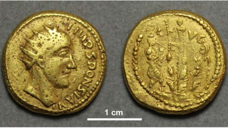 Moneda cu chipul împăratului Sponsian.